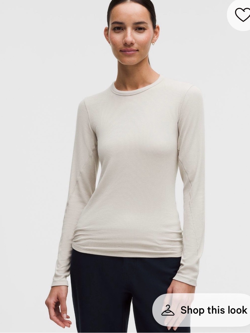 LULULEMON Hold Tight Long Sleeve Top (Sz 2, Downtown Tan)